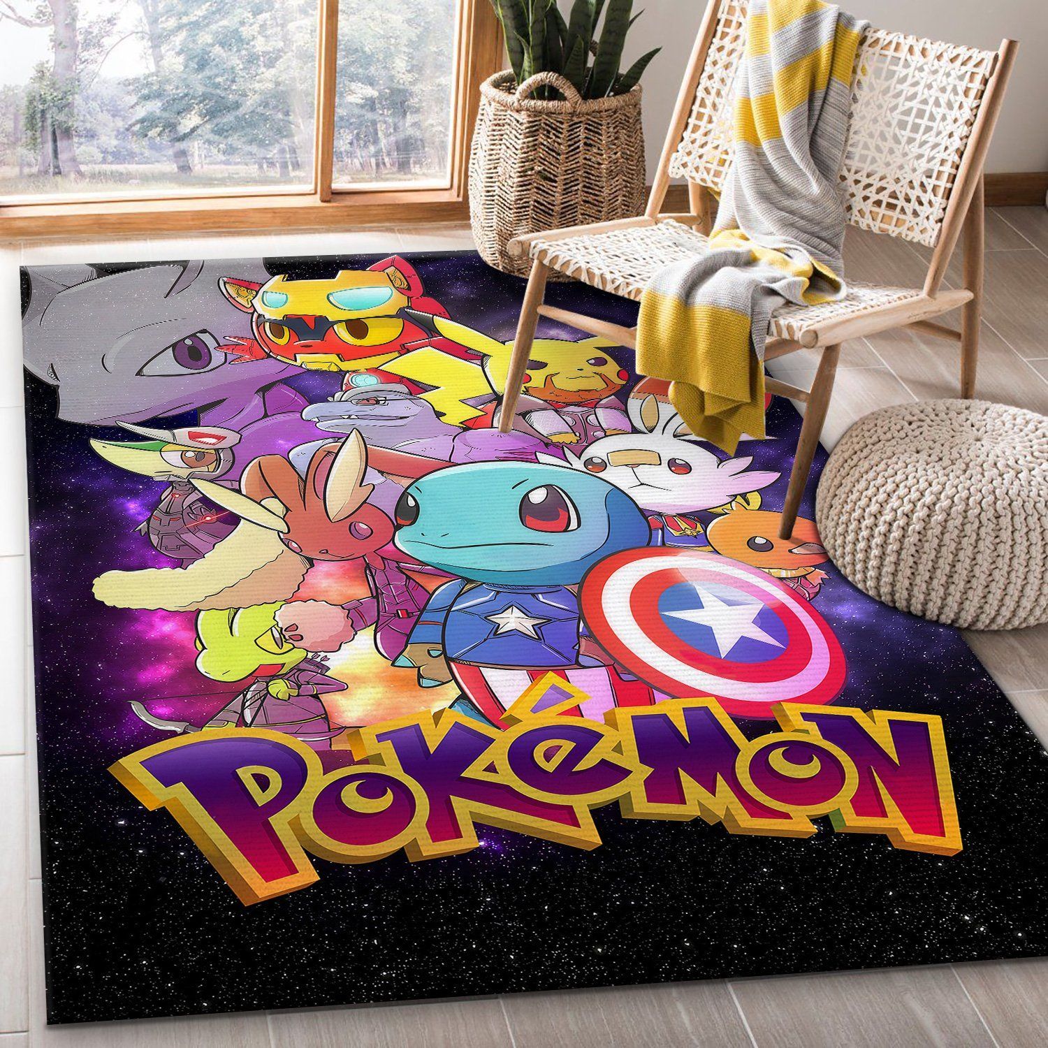 avengers pokemon rug custom size and printing 0