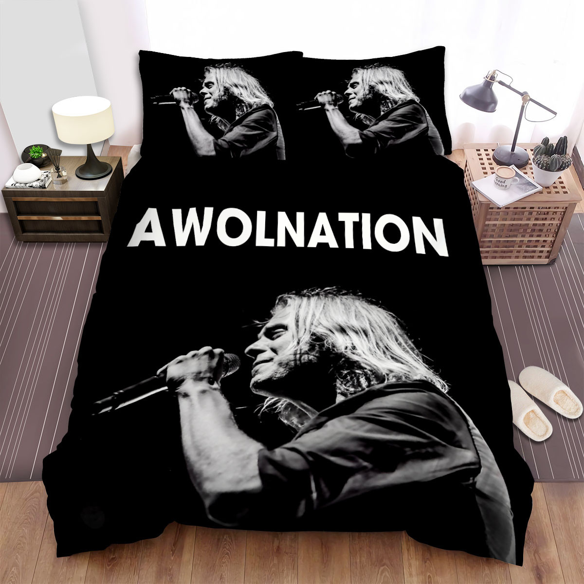 awolnation is performing with black color picture bed sheets spread comforter duvet cover bedding sets cyuuo