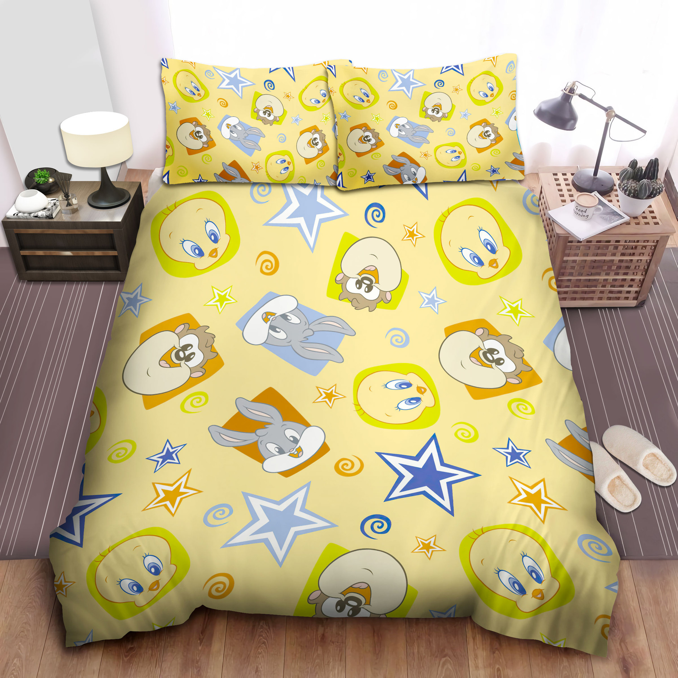 baby looney tunes yellow pattern bed sheets spread comforter duvet cover bedding sets 4vfuf