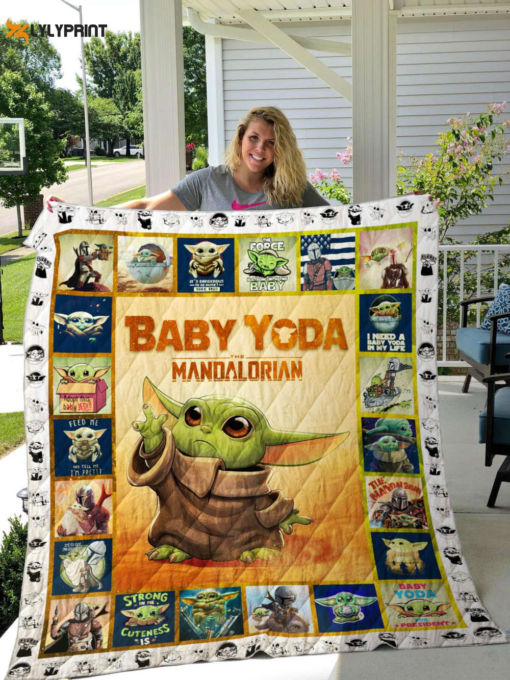 baby yoda star wars the mandalorian all season quilt blanket baby yoda gift fan quilt blanket