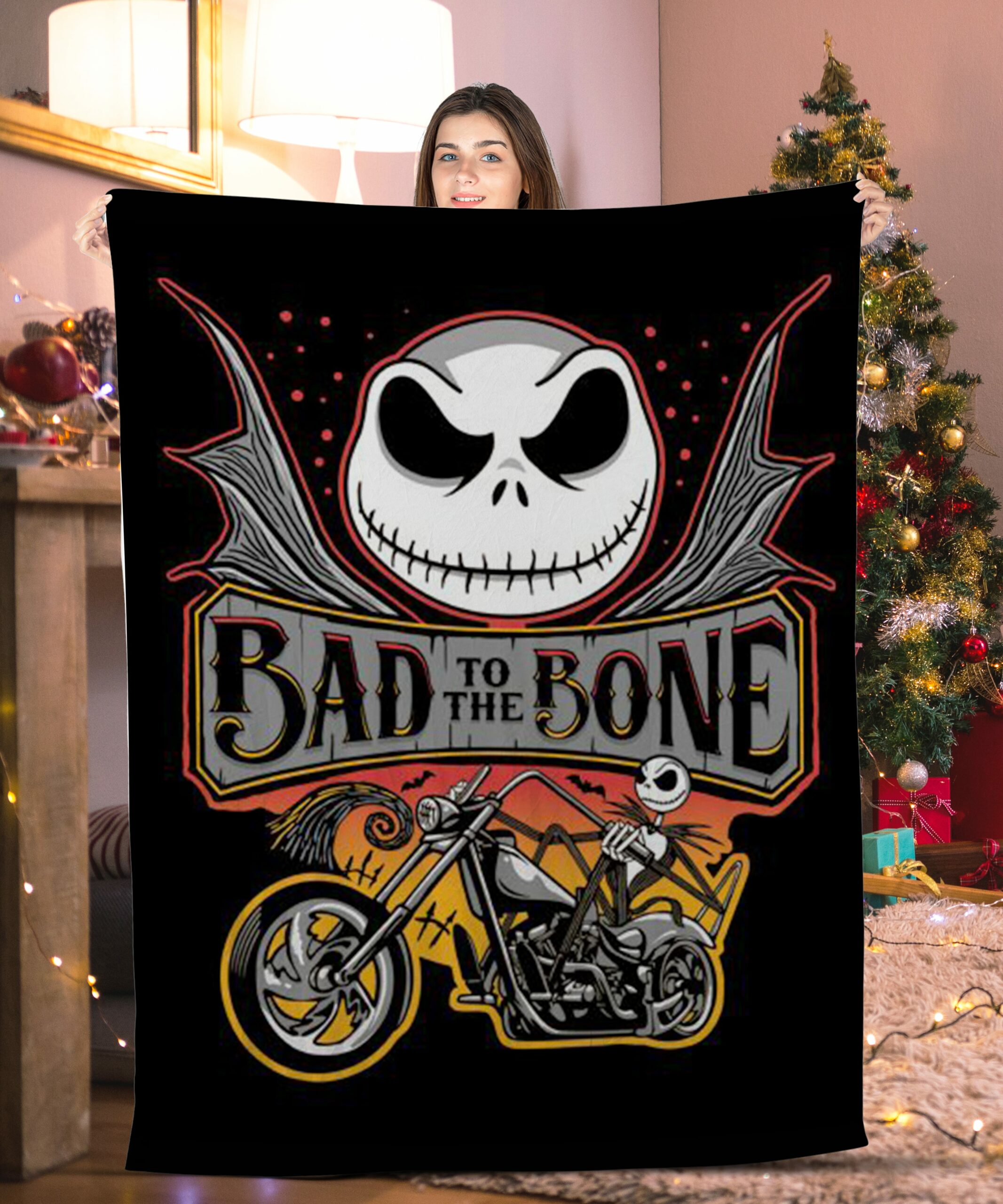 bad to the bone jack skellington blanket sah3l