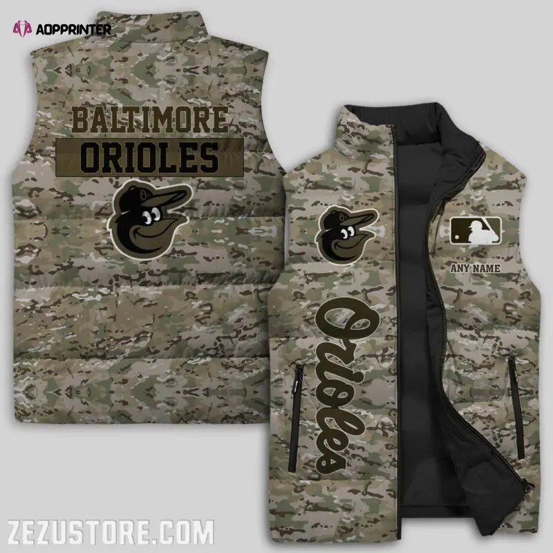 baltimore orioles mlb sleeveless puffer jacket custom for fans gifts 1