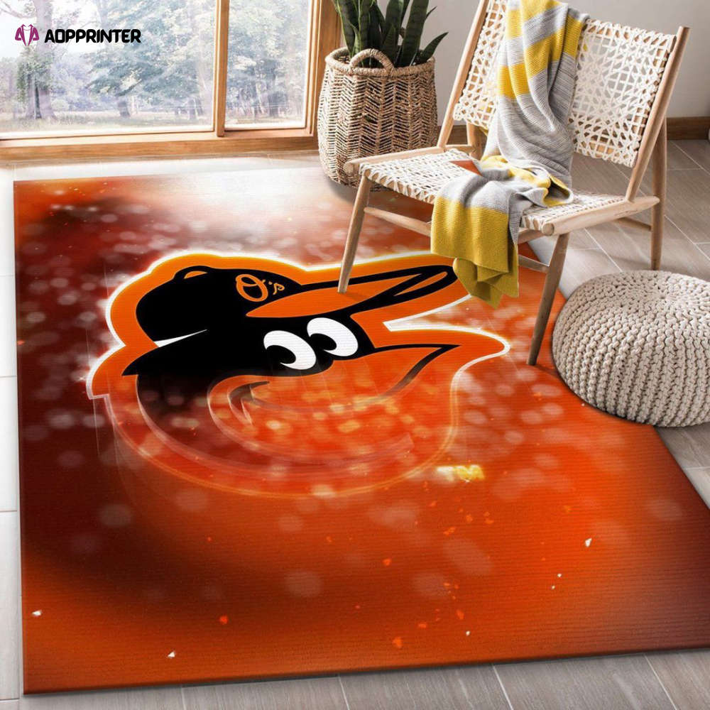 baltimore orioles rug living room floor decor fan gifts 39