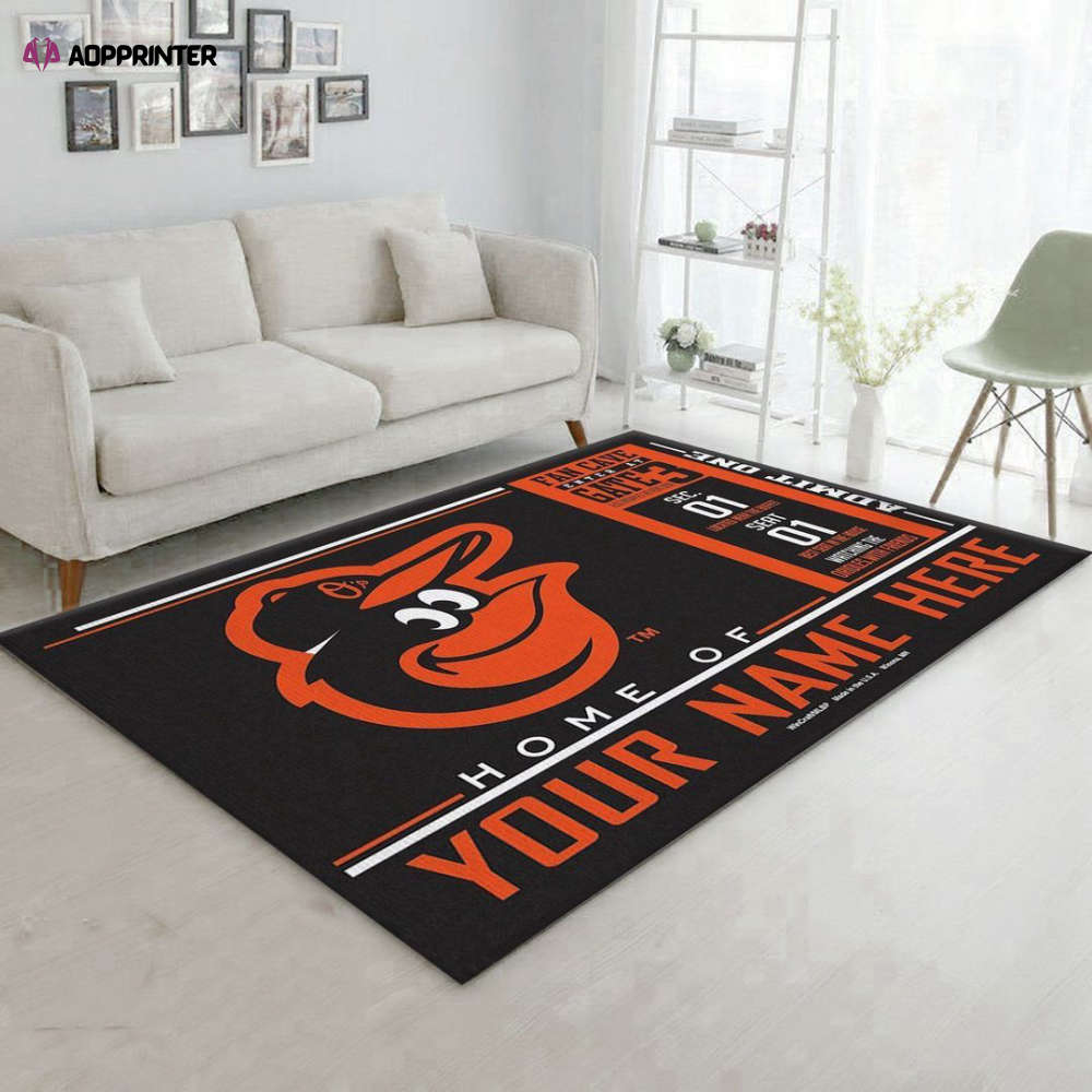 baltimore orioles rug living room floor decor fan gifts 6