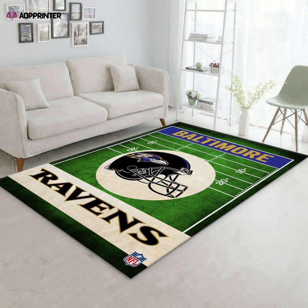 baltimore ravens end zone rug living room floor decor fan gifts 3