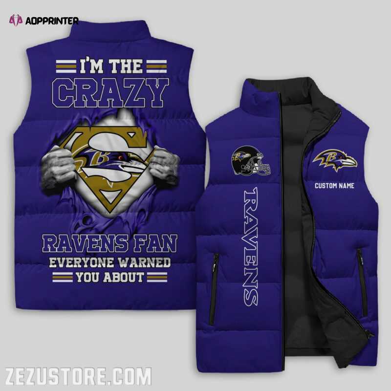 baltimore ravens nfl sleeveless puffer jacket custom for fans gifts 4