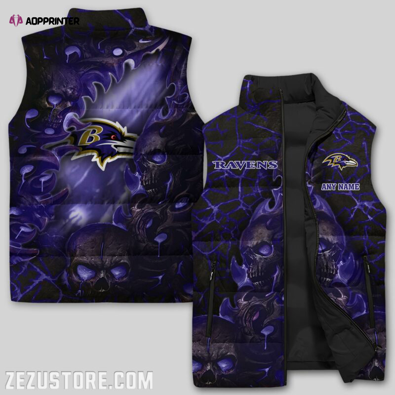 baltimore ravens nfl sleeveless puffer jacket custom for fans gifts