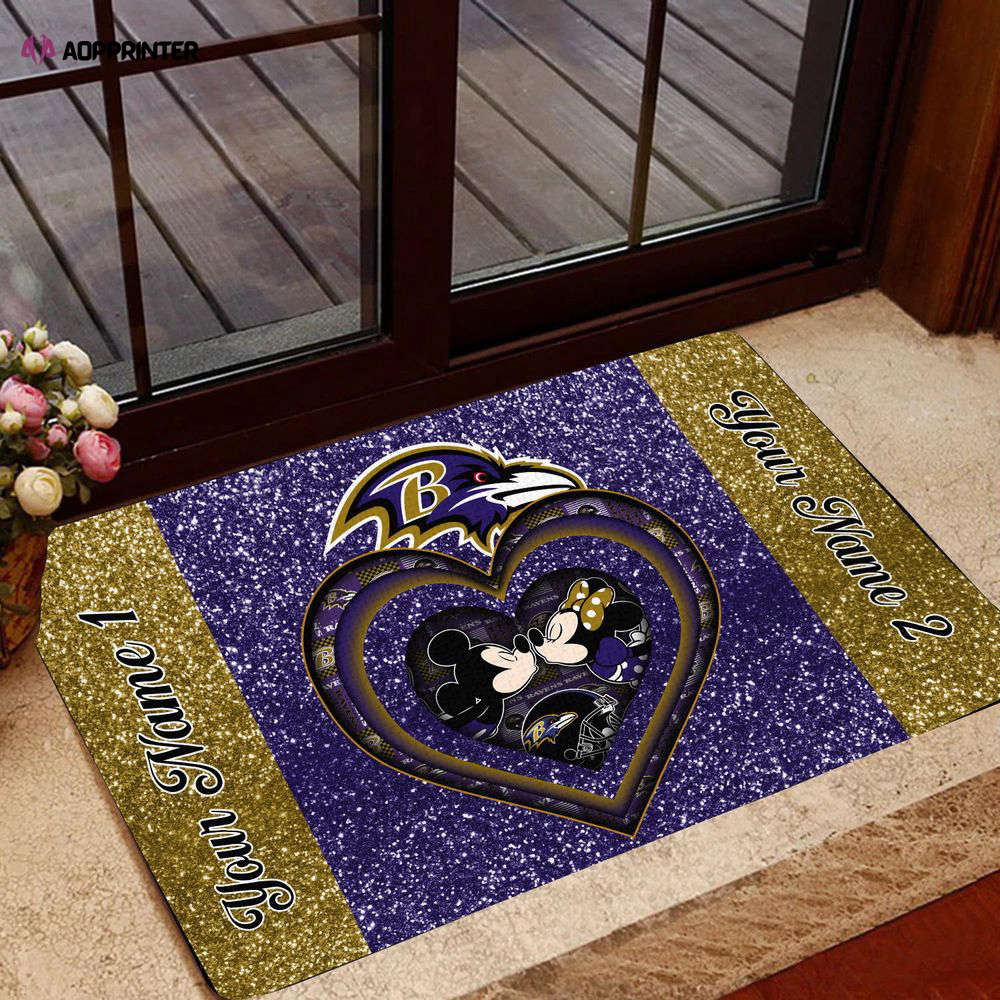 baltimore ravens personalized doormat gift for home decor