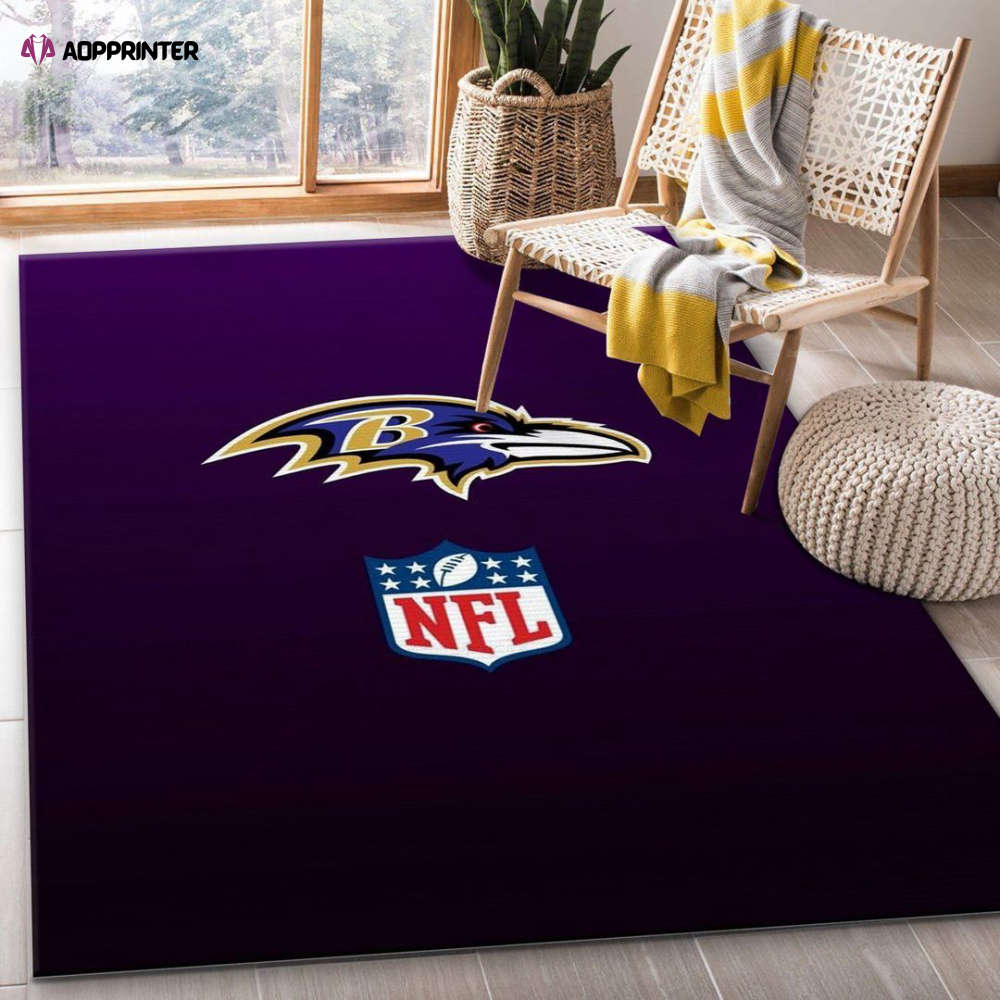 baltimore ravens rug living room floor decor fan gifts 100