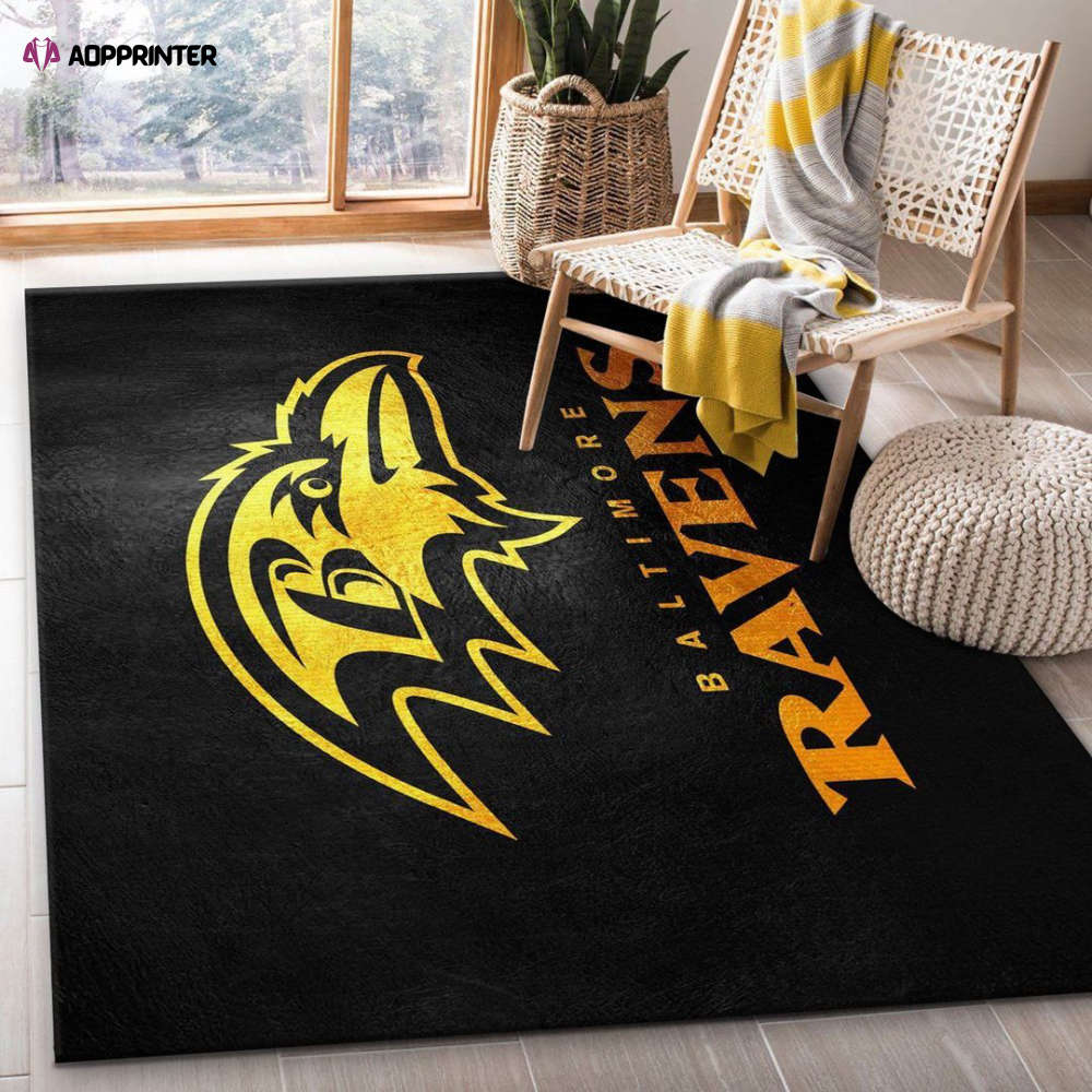 baltimore ravens rug living room floor decor fan gifts 80