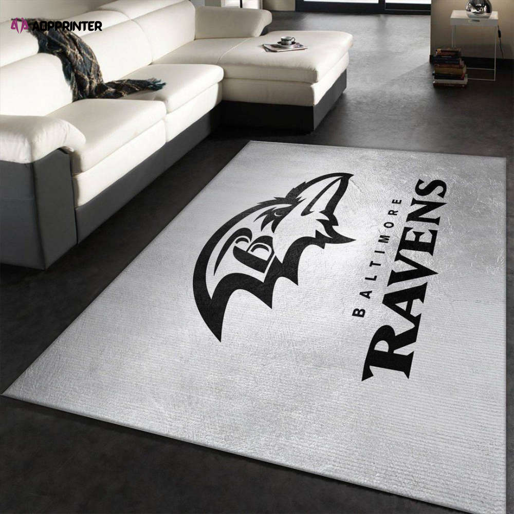 baltimore ravens sil rug living room floor decor fan gifts 6