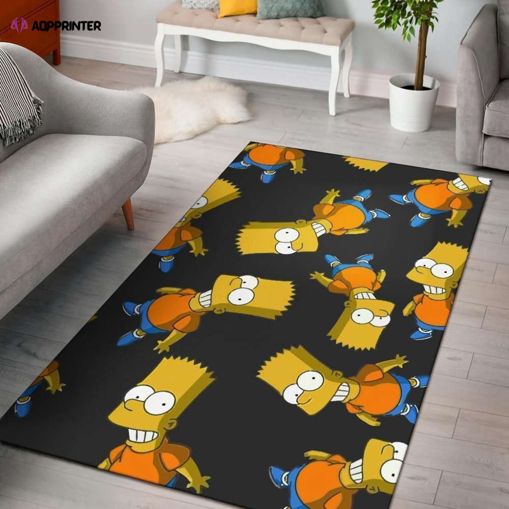 bart simpson rug living room floor decor fan gifts