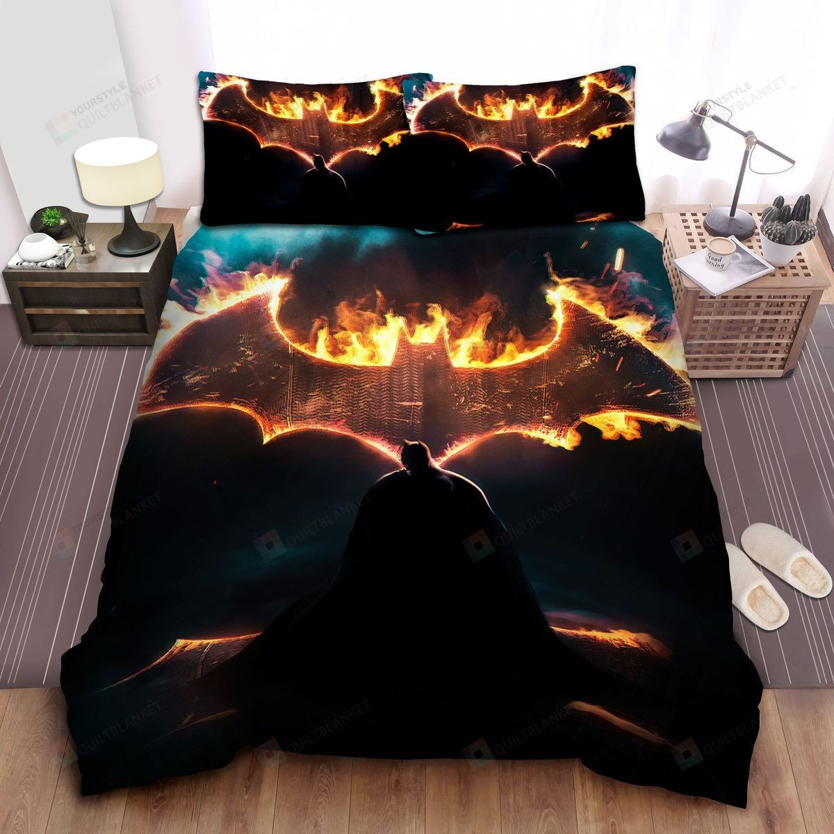 batman and the burning bat logo bed sheets spread duvet cover bedding sets oa2wx