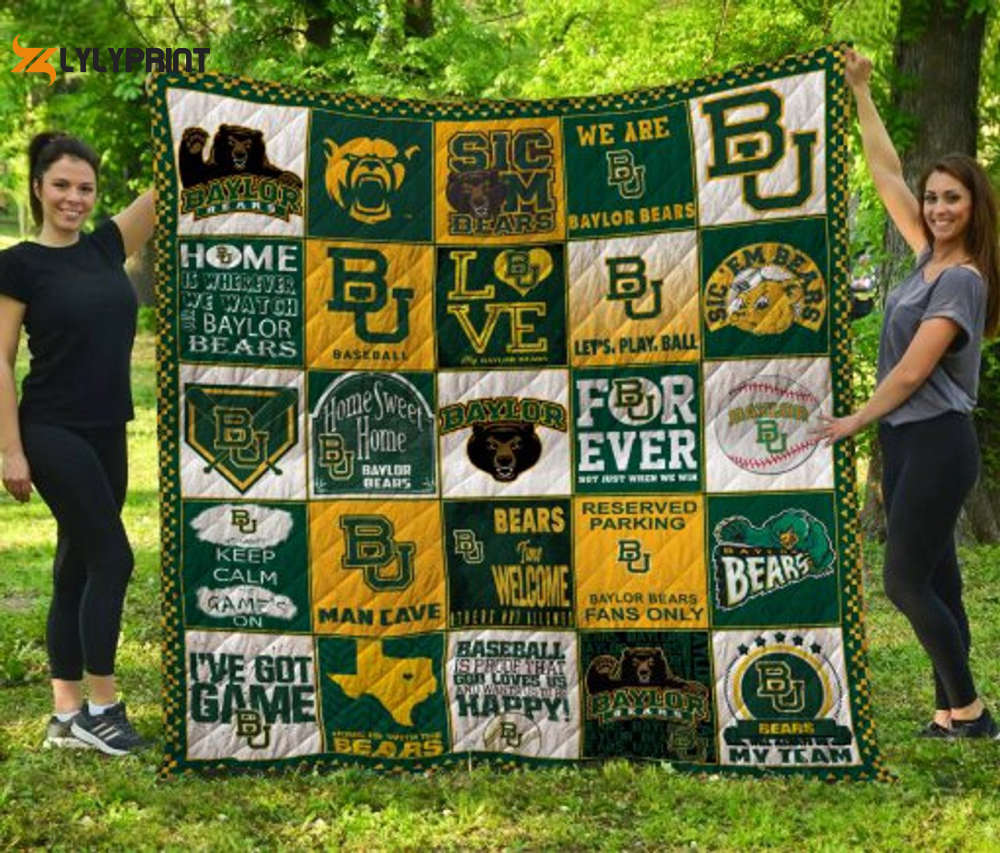 baylor bears 3 quilt blanket for fans home decor gift