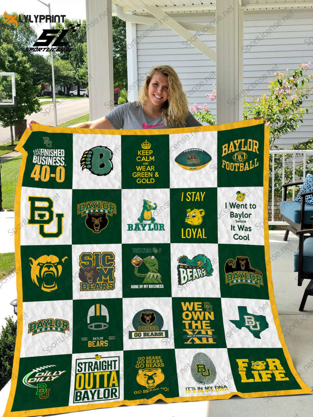 baylor bears quilt blanket 1c