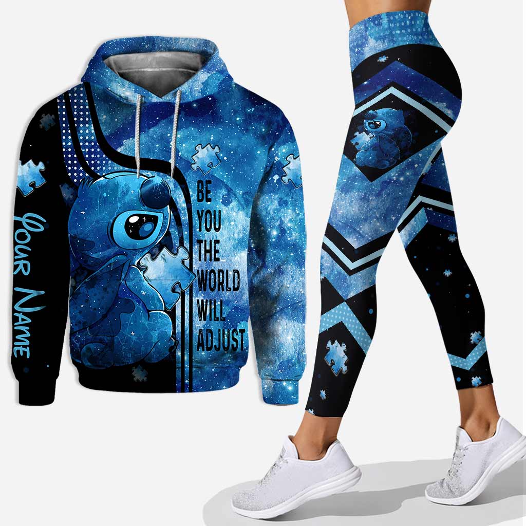 be you the world will adjust personalized autism awareness hoodie leggings gift for stitch disney lovers autism awareness hoodie gift 319 hcstffcfy