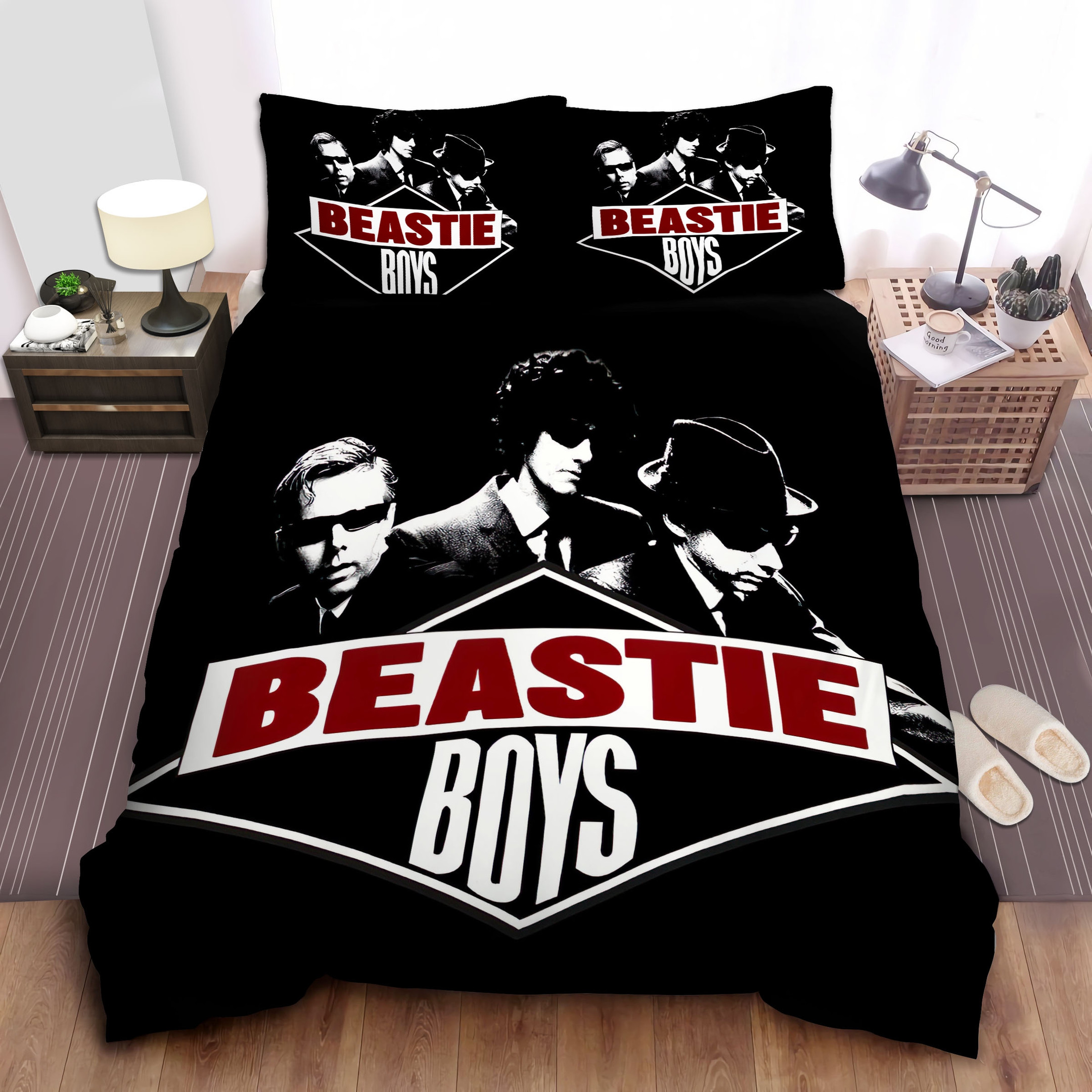 beastie boys logo and black white photo bed sheet spread comforter duvet cover bedding sets c3wdi