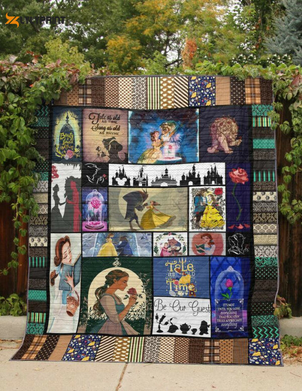 beauty and the beast disney quilt blanket disney beauty and the beast gift for fan quilt blanket 3 1097