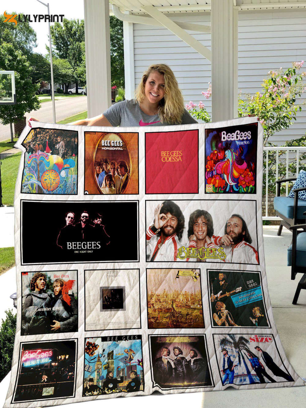 bee gees quilt blanket for fans home decor gift 2a