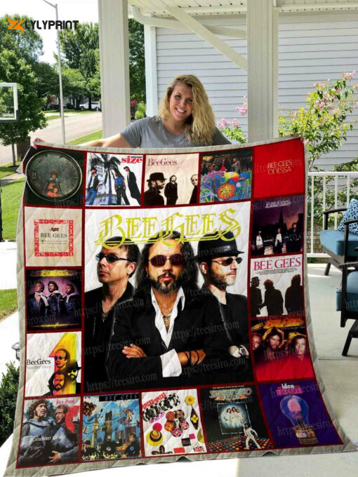 bee gees quilt blanket for fans home decor gift 2c