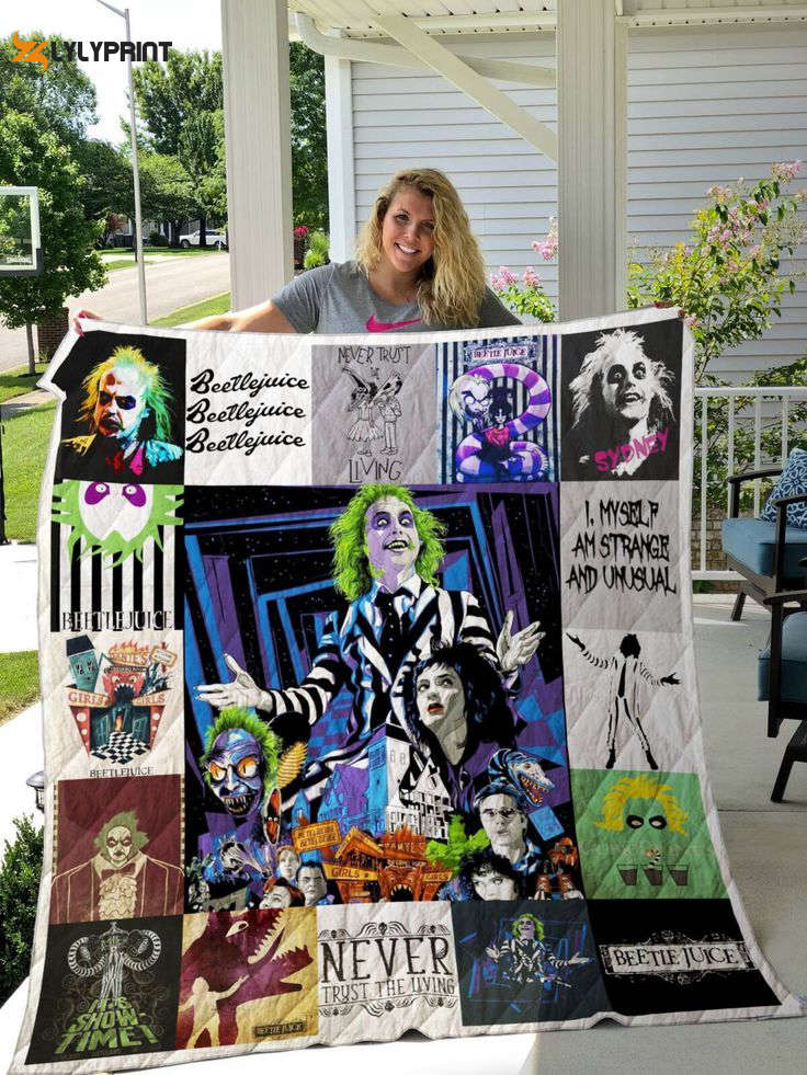 beetlejuice quilt blanket for fans home decor gift