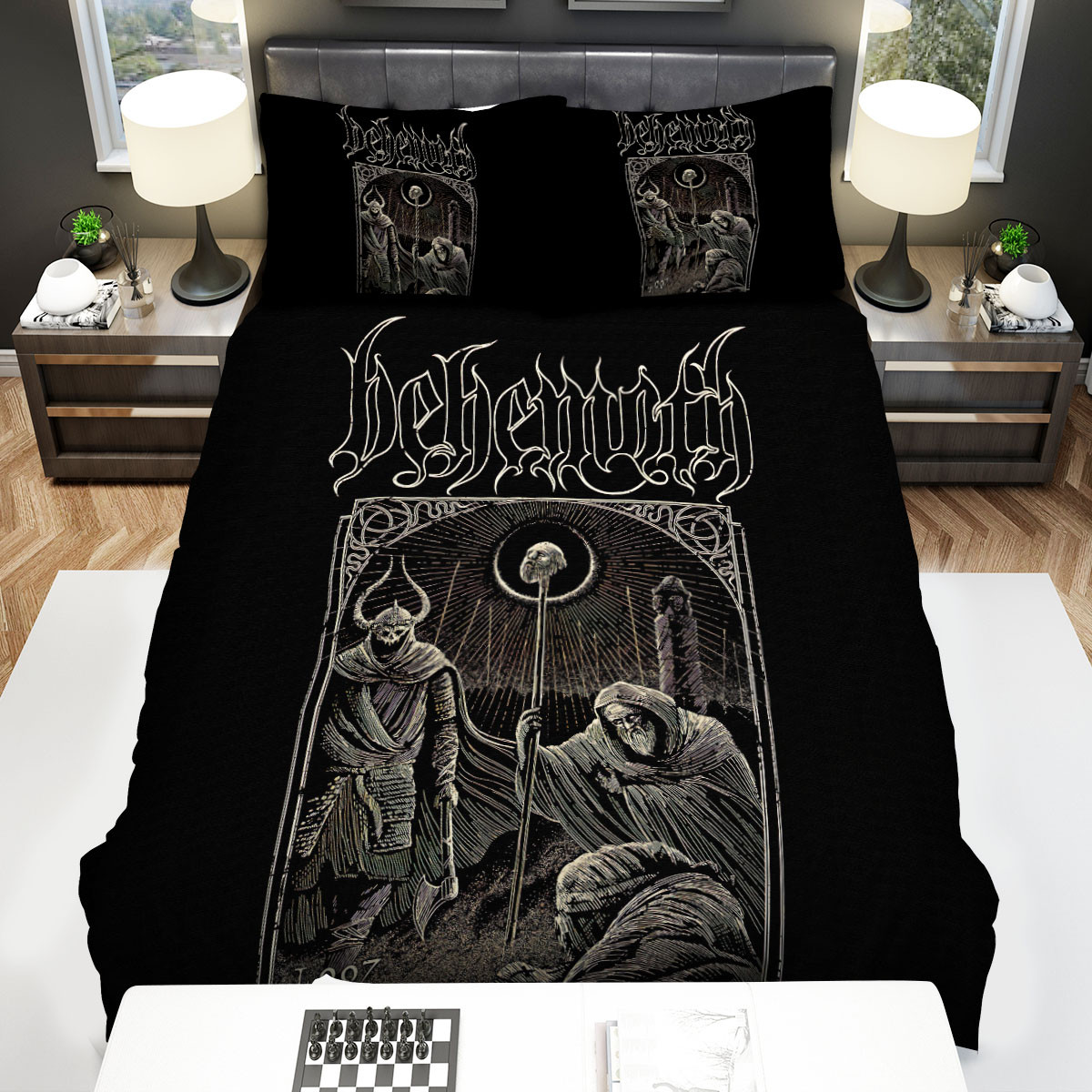 behemoth full moon illustration bed sheets spread comforter duvet cover bedding sets kaays