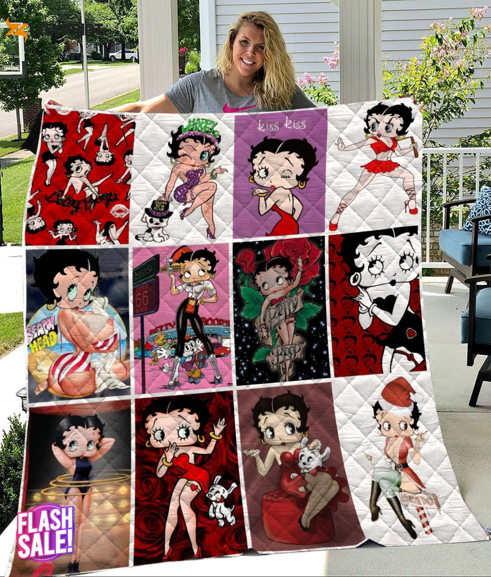 betty boop quilt blanket for fans home decor gift 1b