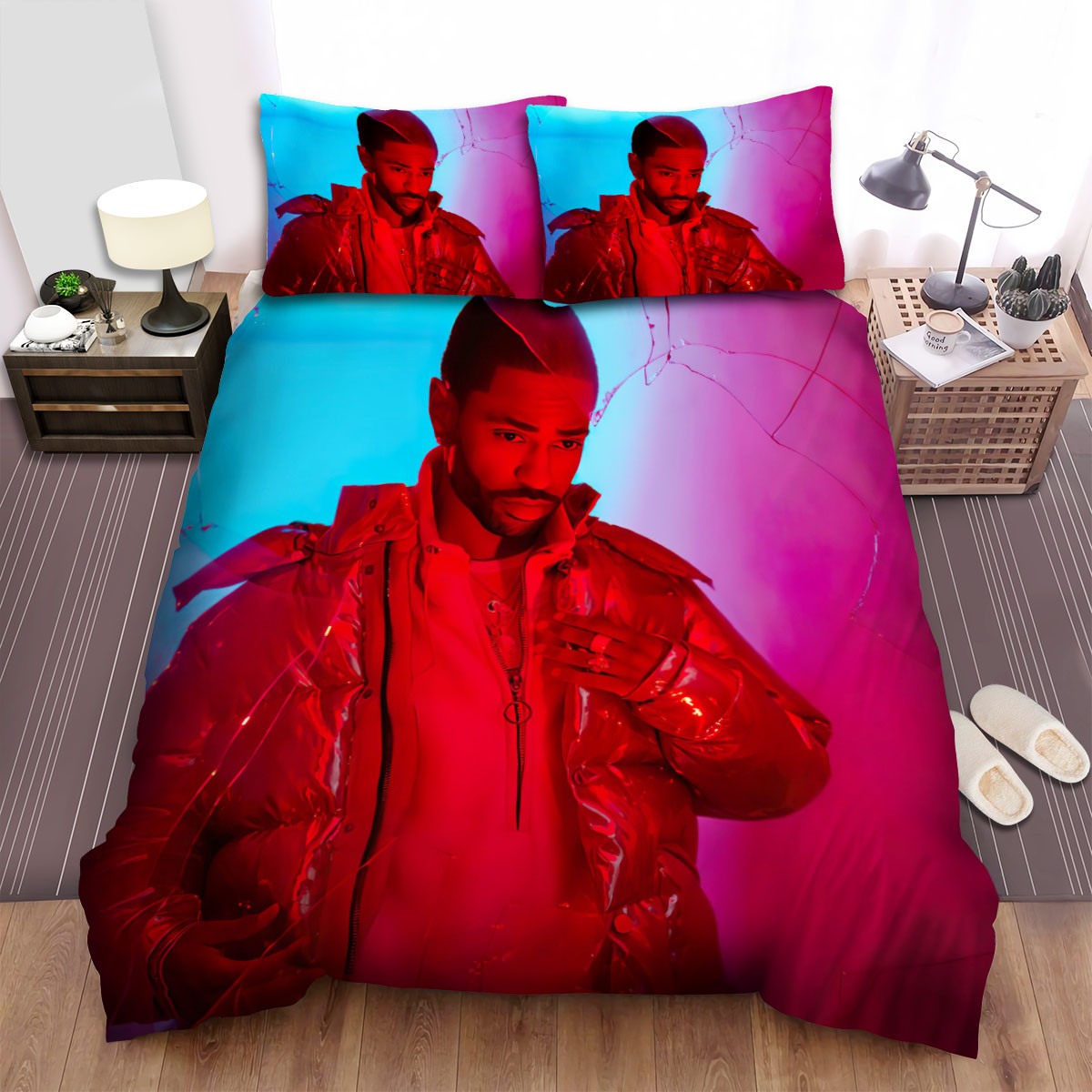 big sean in red light photograph bed sheets spread comforter duvet cover bedding sets fn7zt