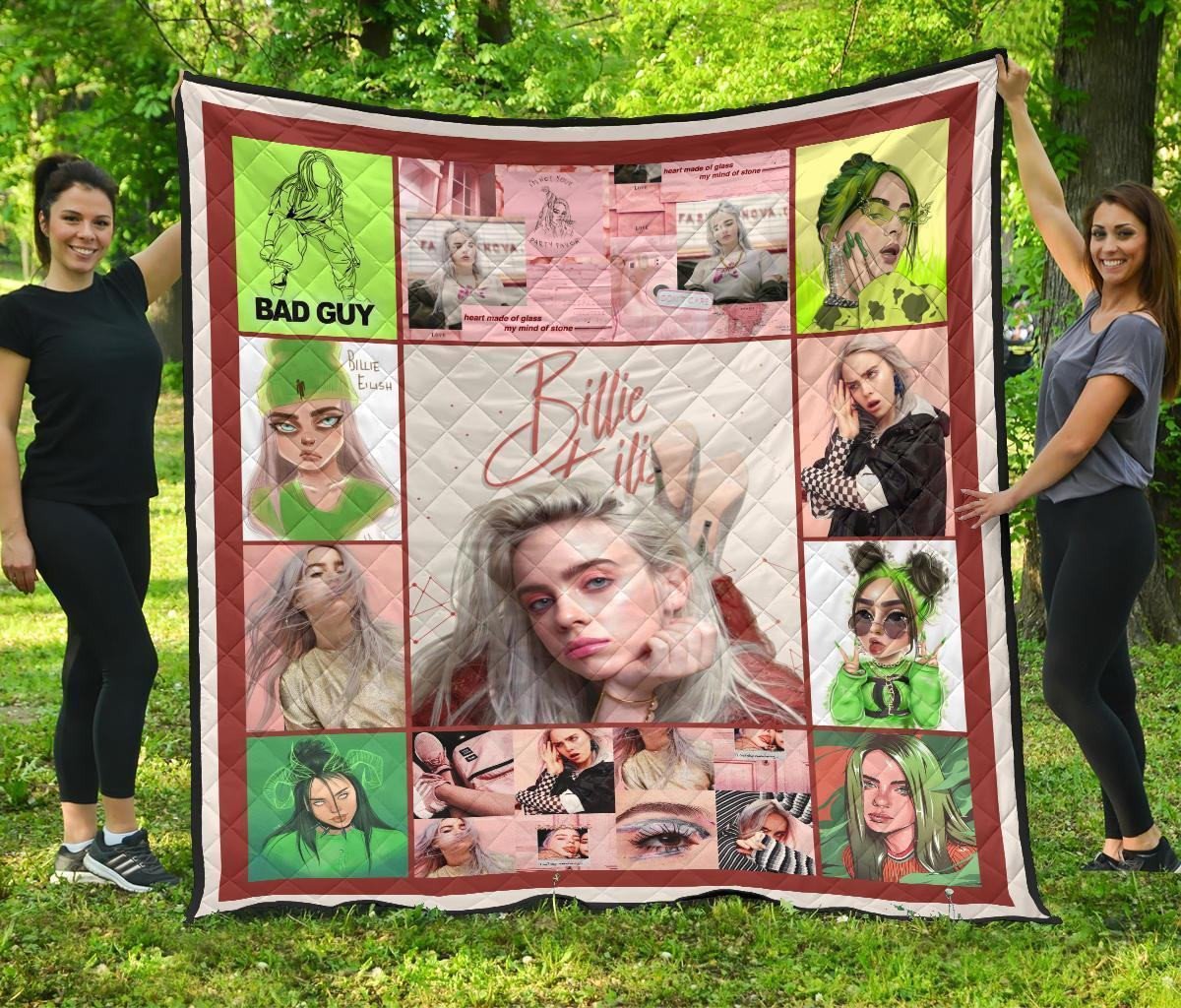 billie eilish quilt blanket where do we go funny fan gift g7gxl