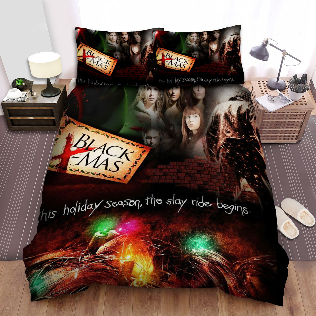 black christmas this holiday season the slay ride begins bed sheets spread comforter duvet cover bedding sets nvinx