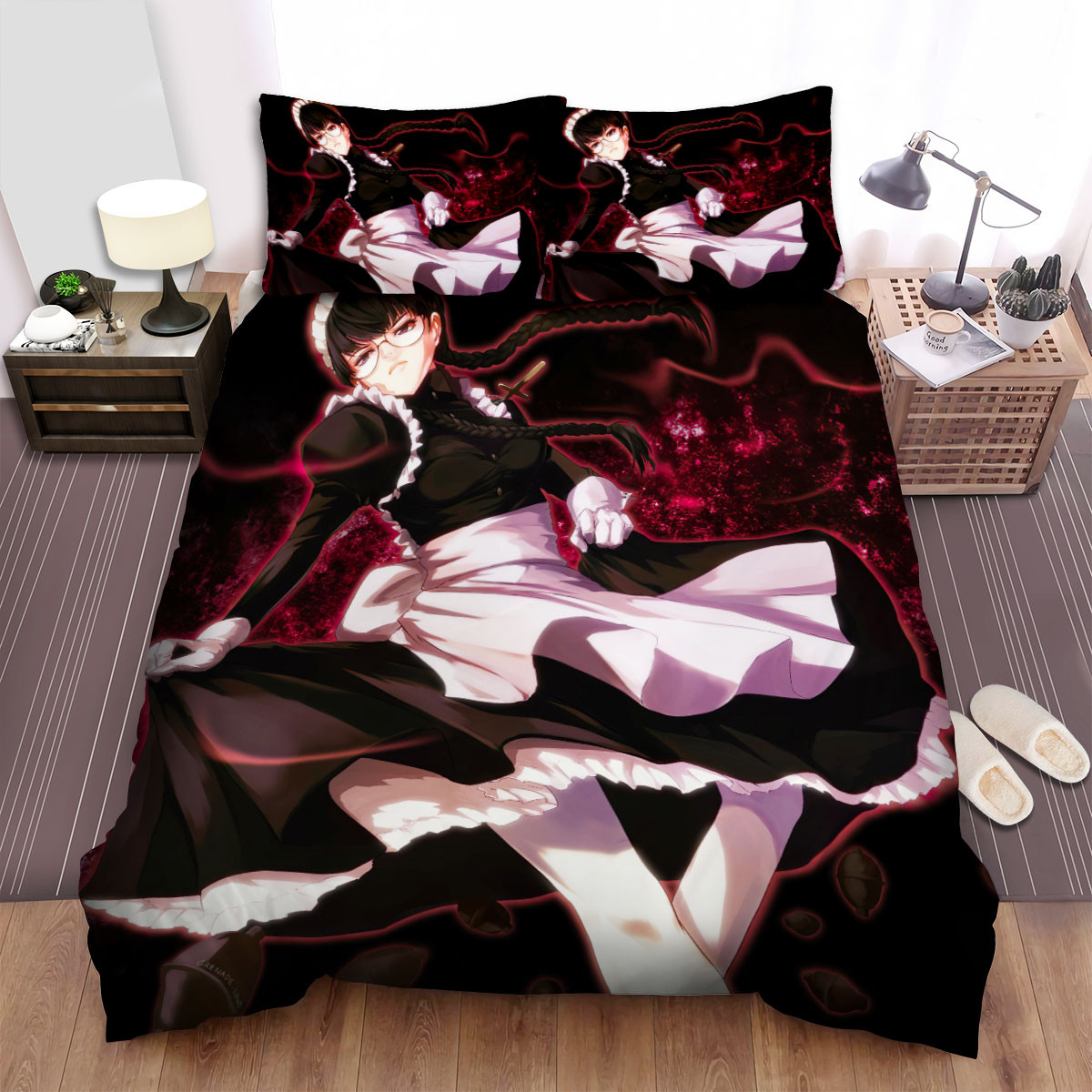 black lagoon roberta in maid dress bed sheets spread comforter duvet cover bedding sets rvudv