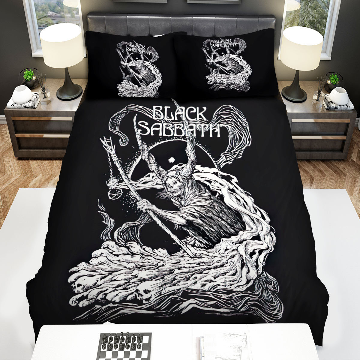 black sabbath skeleton with magic duvet cover bedroom sets comfortable bedding sets ihz00