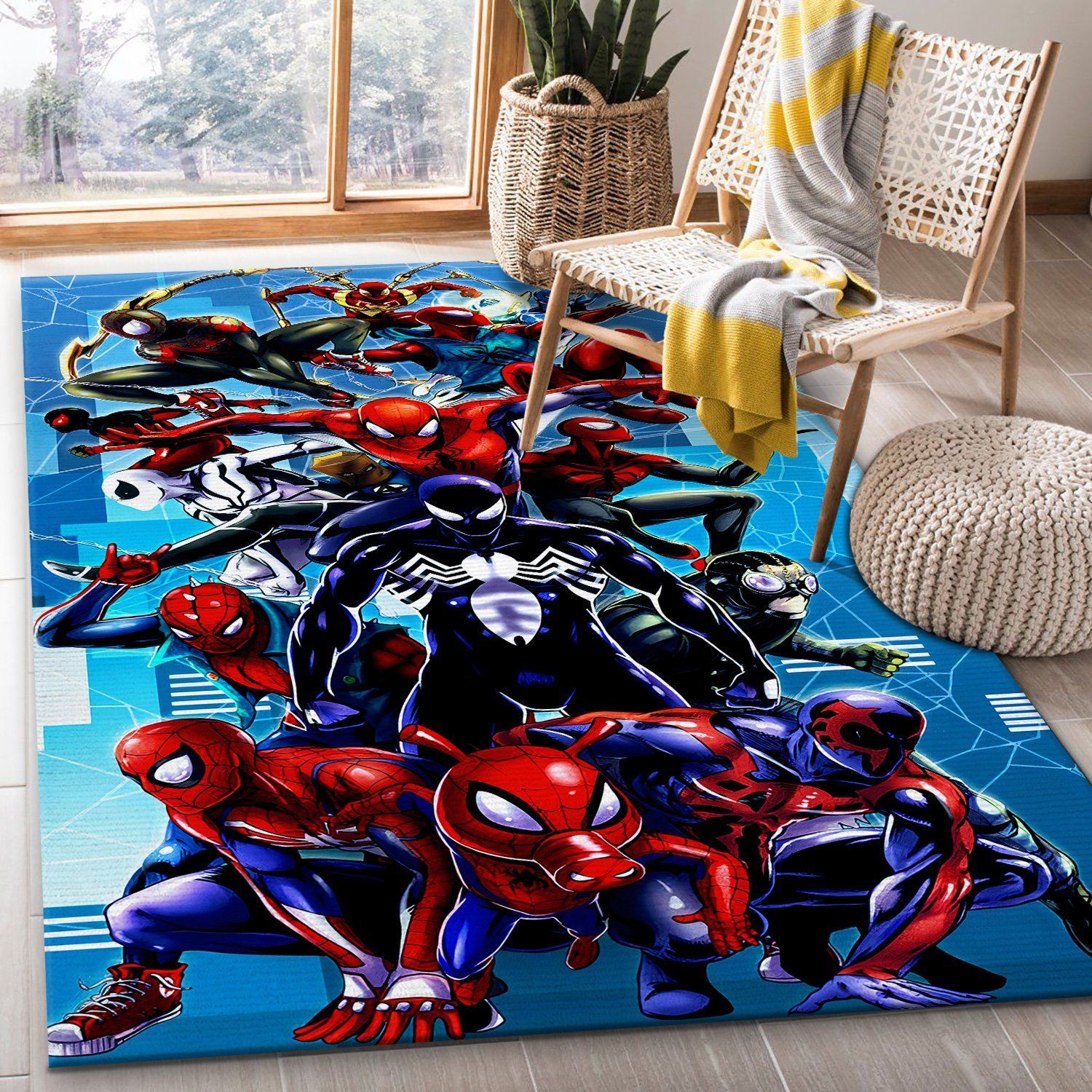 black spiderman rug custom size and printing 0