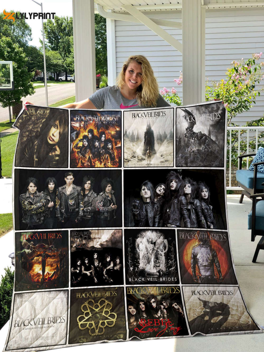 black veil brides quilt blanket for fans home decor gift