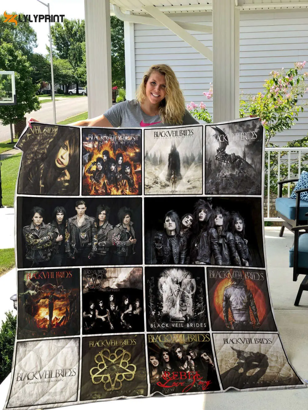 black veil brides quilt blanket for fans home decor gift