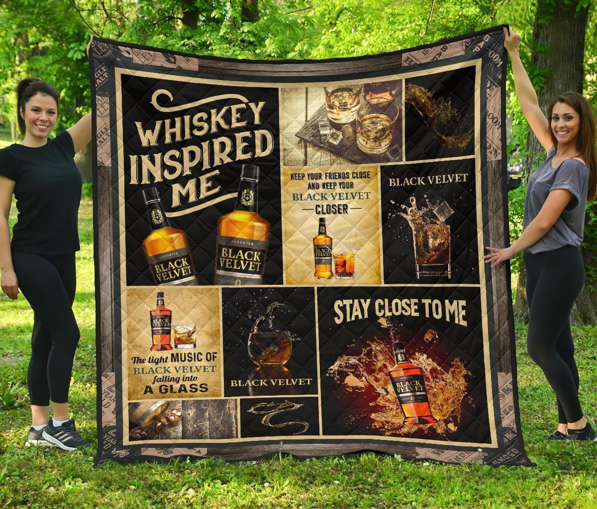 black velvet quilt blanket whiskey inspired me funny gift ixh95