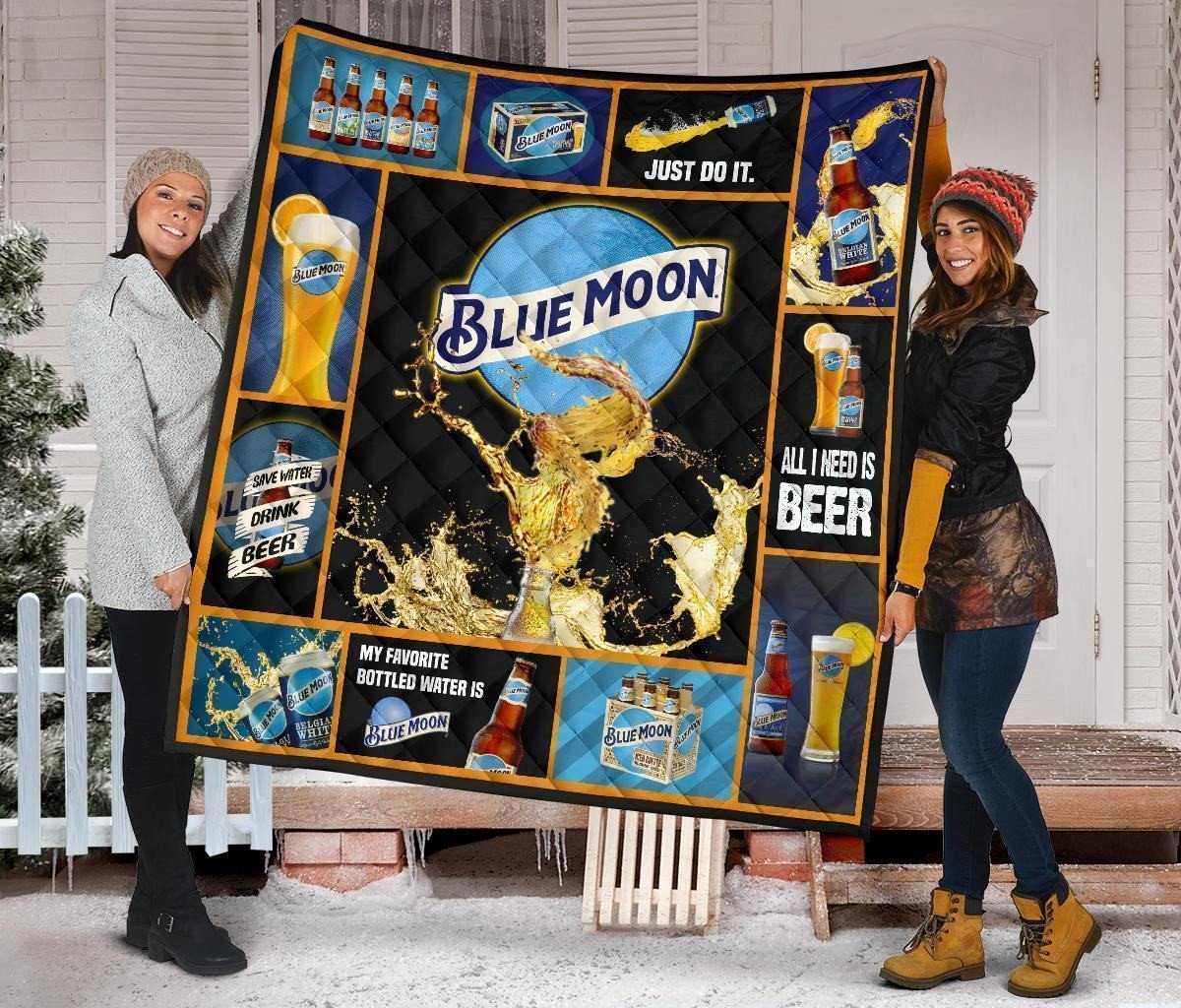 blue moon quilt blanket funny for beer lover hdcg1