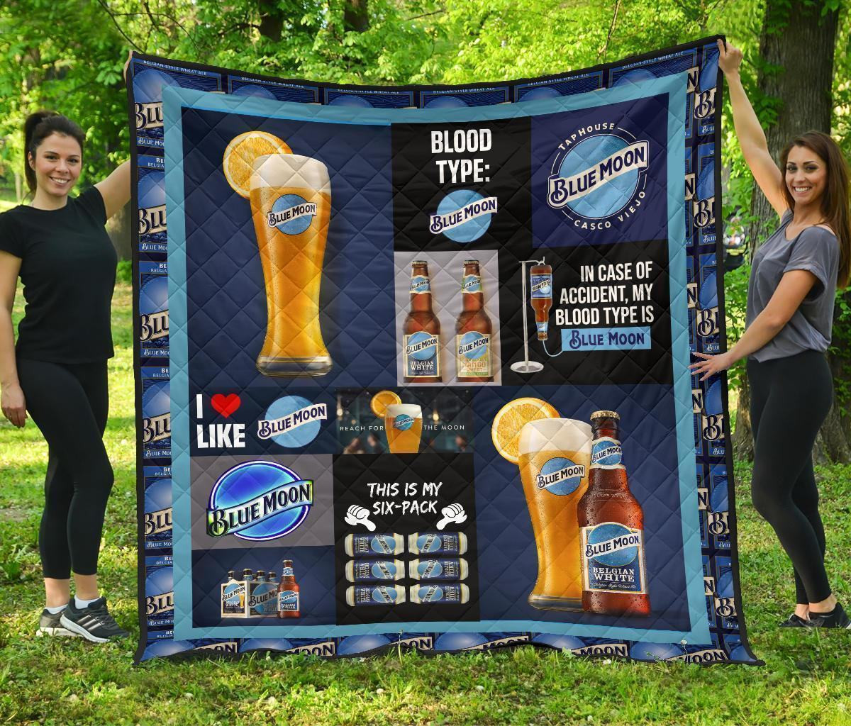 blue moon quilt blanket funny gift for beer lover krqml