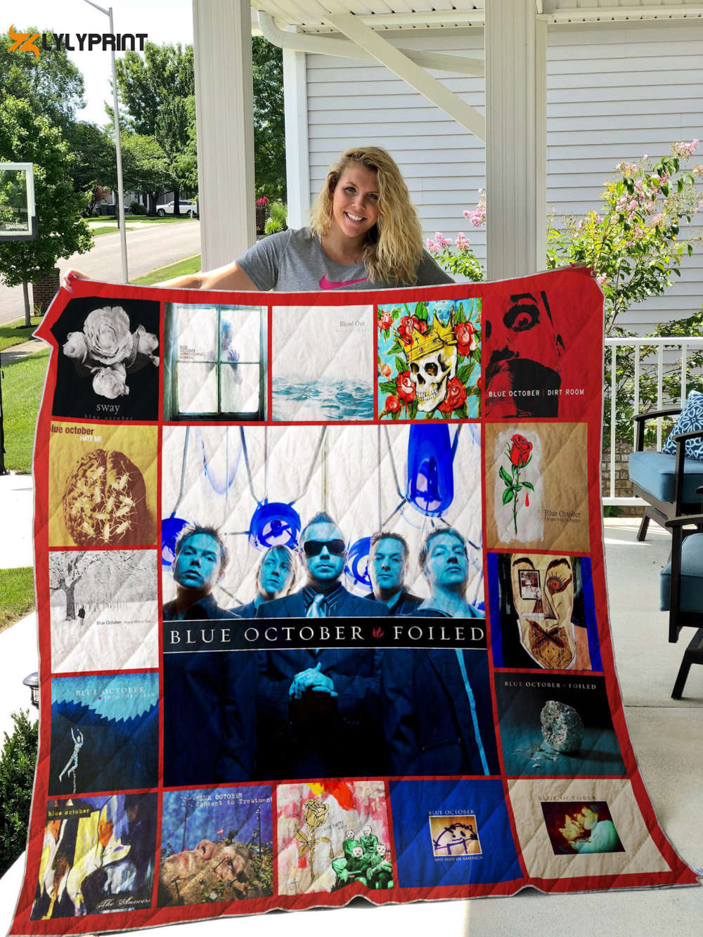 blue october 2 quilt blanket for fans home decor gift