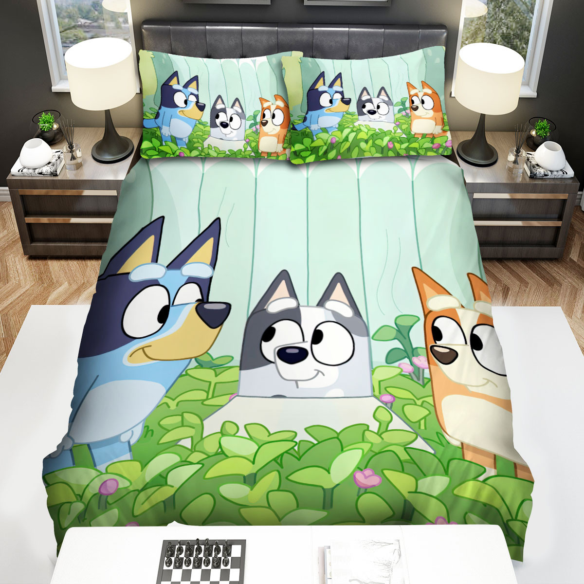 bluey bingo with charades in the garden duvet cover bedroom sets comfortable bedding sets ybpob