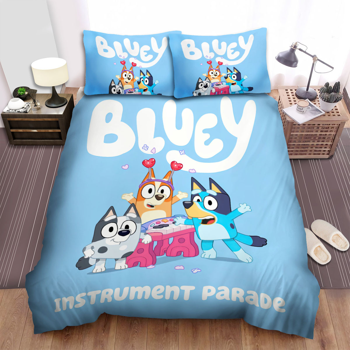 bluey instrument parade duvet cover bedroom sets comfortable bedding sets j7fmy