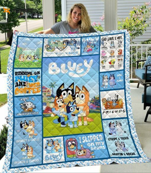 bluey quilt blanket for fans home decor gift 5