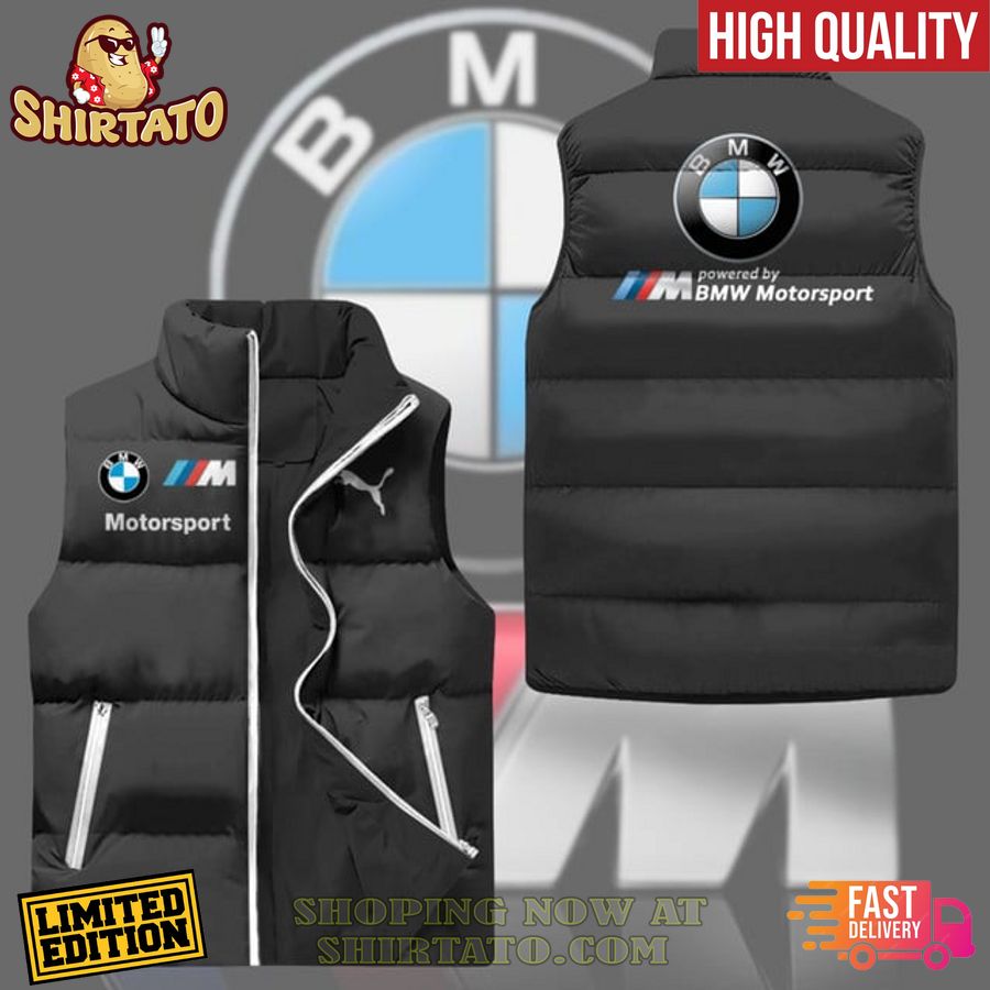 bmw motorsport black sleeveless down jacket 1 vQecn