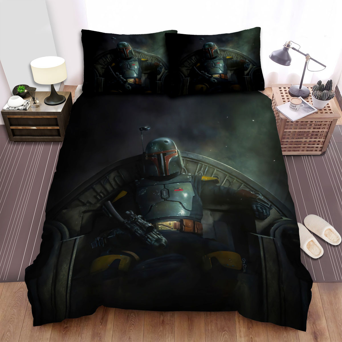 boba fett 2021 movie inspired bedding set comforter duvet cover bed sheets 8xqba