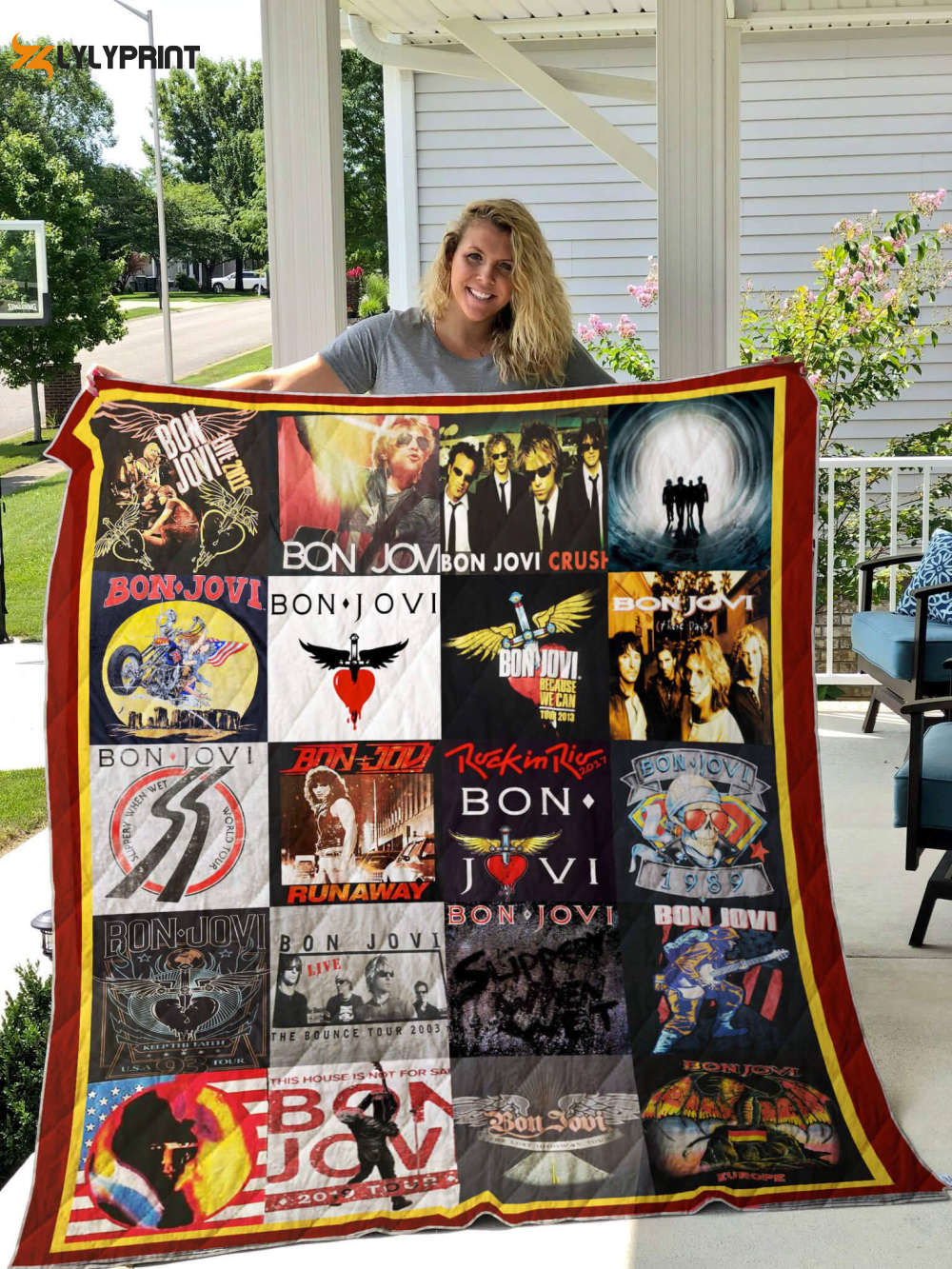 bon jovi 1 quilt blanket for fans home decor gift