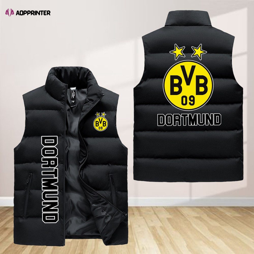 borussia dortmund sleeveless puffer jacket custom for fans spj0078