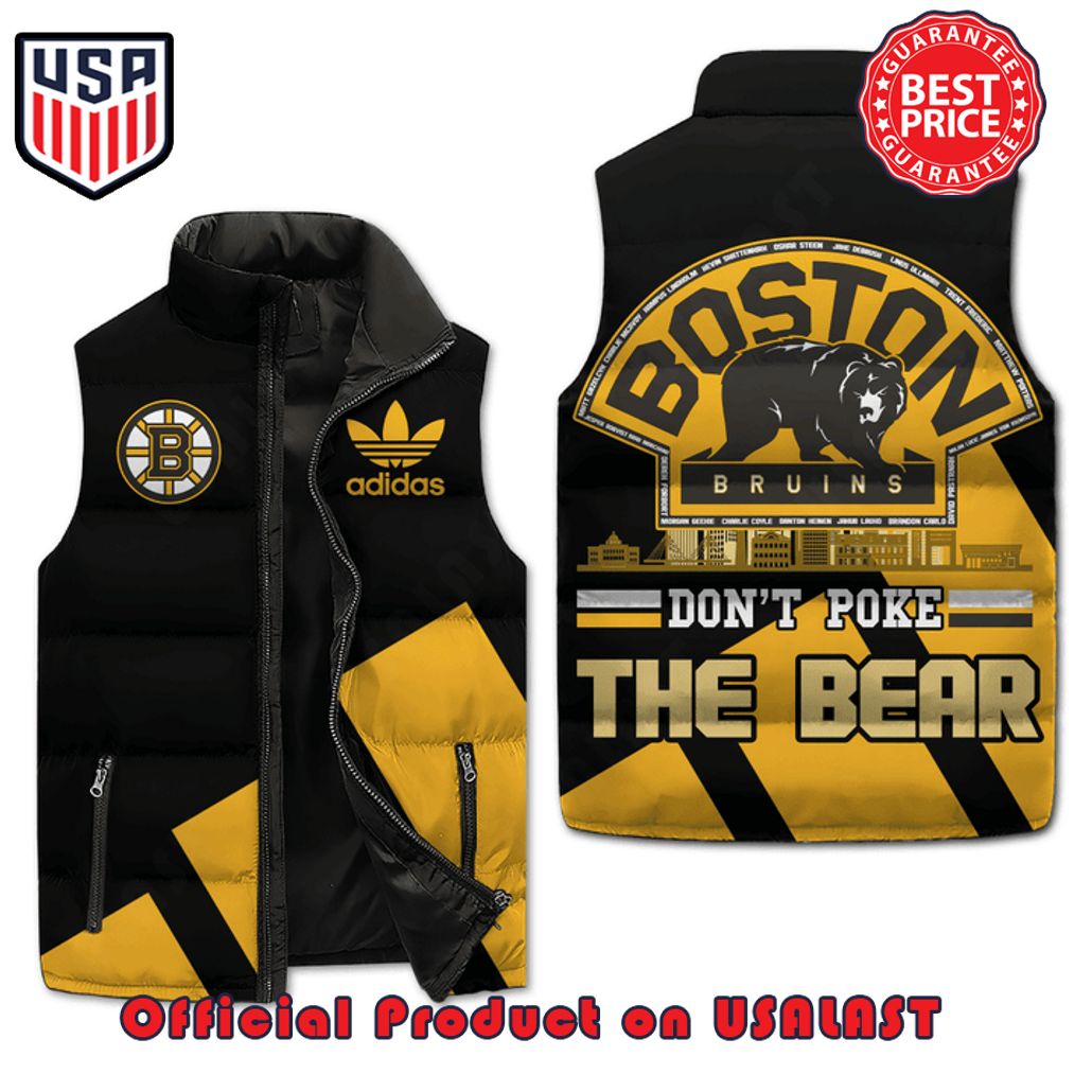 boston bruins dont poke the bear puffer sleeveless jacket 1 RSUTw