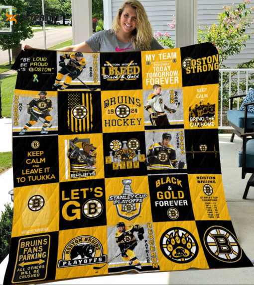 boston bruins quilt blanket 2a