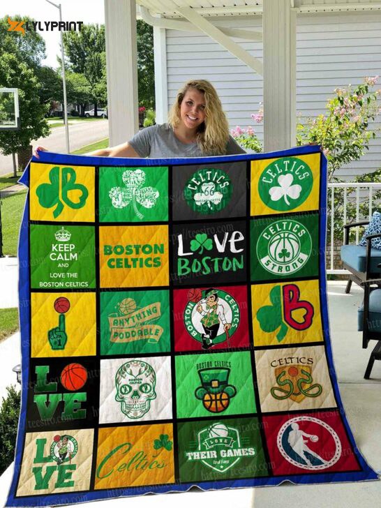 boston celtics 2 quilt blanket for fans home decor gift