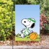 boston celtics snoopy wearing uniform double sided printing garden flag home decor gifts